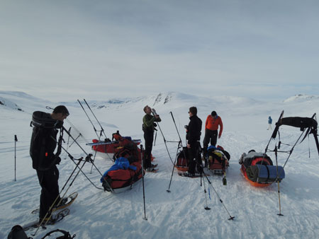 Hardangervidda Durchquerung Winter Wintertour Norwegen Pulka